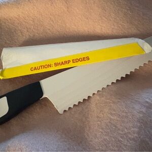 Serrated Kitchen Knife with Black Handle